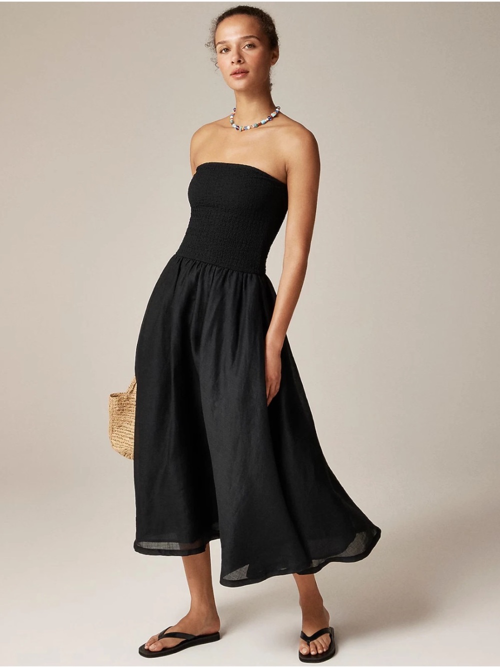 J Crew Dress L Mixy Black